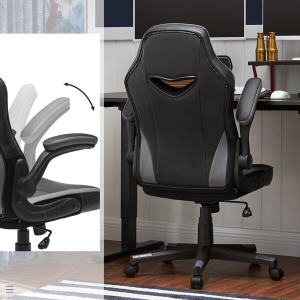Scaun de gaming Songmics Negru 75x64x120 cm