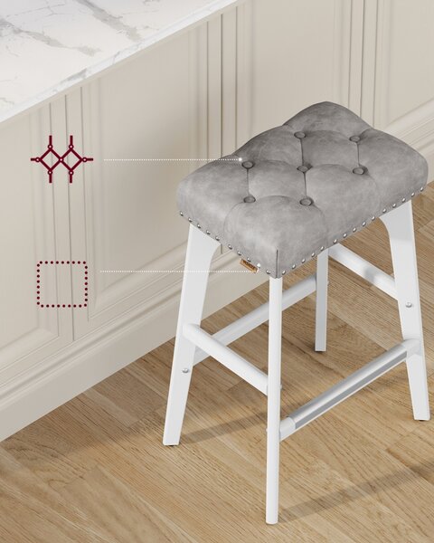 Set 2 scaune de bar Vasagle Gri 44x32x66 cm