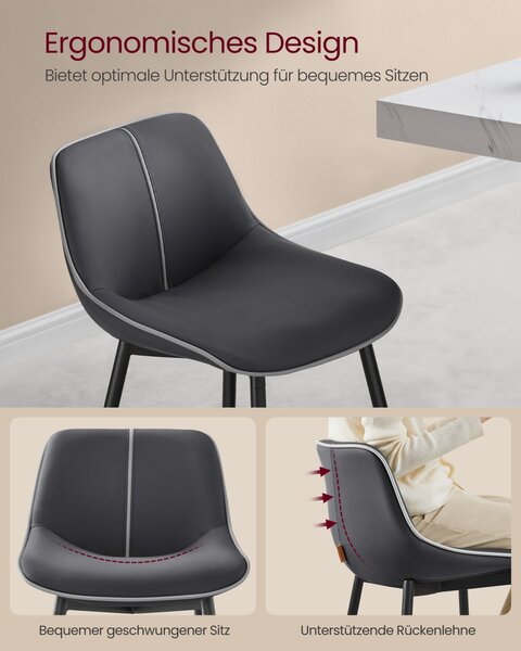 Scaune de bar Vasagle Negru 50x49.5x98.5 cm