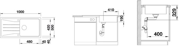 Blanco Sona XL 6 S chiuvetă din granit 100x50 cm maro 519696