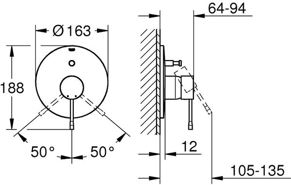 Grohe Essence baterie de duș ascuns Cool Sunrise 19286GL1