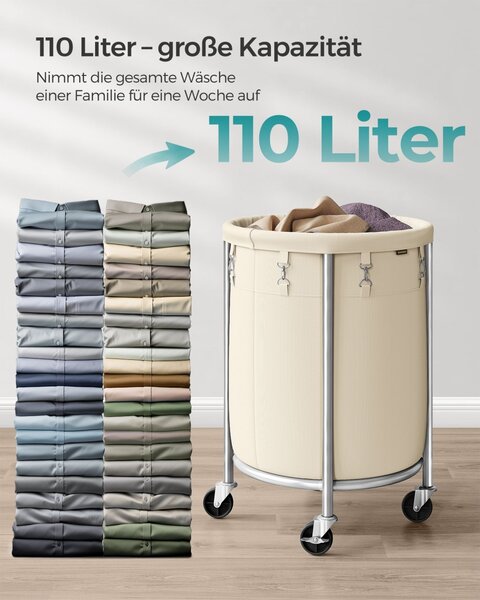 Cos de rufe Songmics Alb 50x50x71 cm