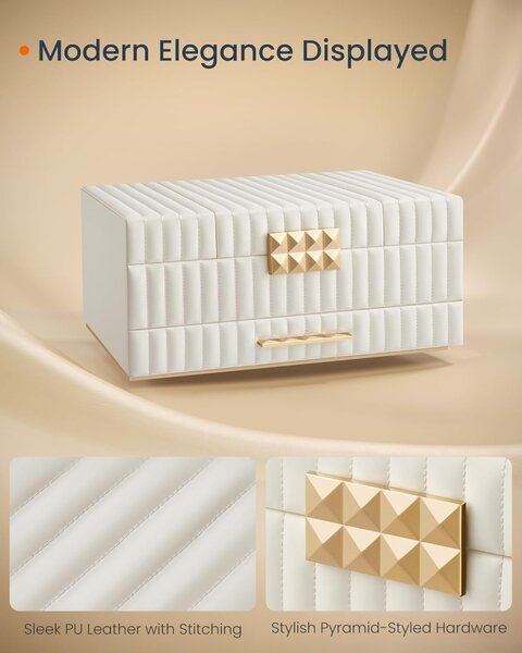 Cutie de bijuterii Songmics Alb 38x27x16 cm