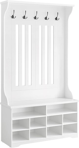 Cuier cu pantofar Vasagle Alb 100x35x180 cm