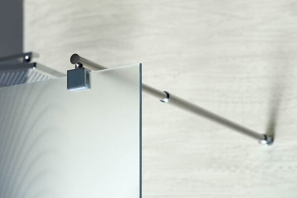 Aqualine Sapho, perete WALK-IN pentru montare pe perete cu suport, dintr-o bucată, 700 mm, sticlă mată