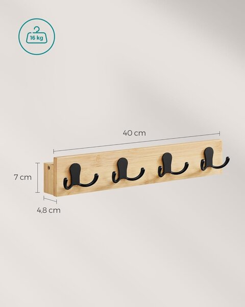 Cuier Songmics Bej 40x7.4x7 cm
