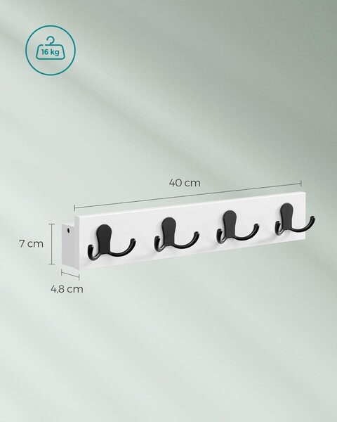 Cuier Songmics Alb 40x7.4x7 cm