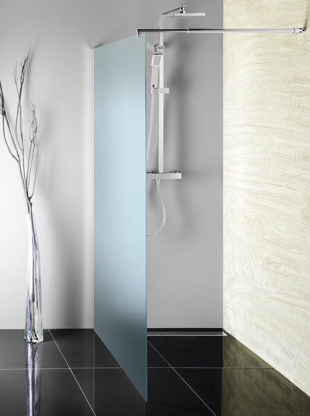 Aqualine Sapho, perete WALK-IN pentru montare pe perete cu suport, dintr-o bucată, 700 mm, sticlă mată