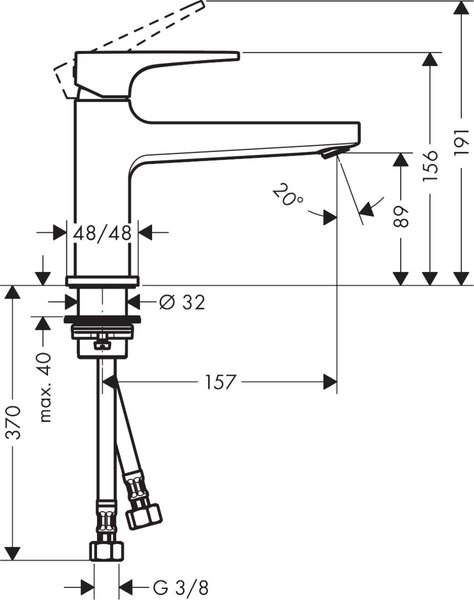Hansgrohe Metropol baterie lavoar stativ crom 32503000