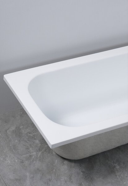Erga Pureline-O, cadă de baie 1500x700x400 mm fără picioare, alb lucios, ERG-V07-PURELINE-O-150x070-WH