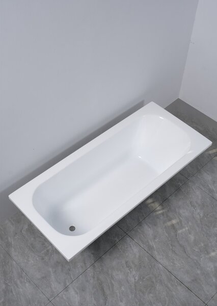 Erga Pureline-O, cadă de baie 1500x700x400 mm fără picioare, alb lucios, ERG-V07-PURELINE-O-150x070-WH