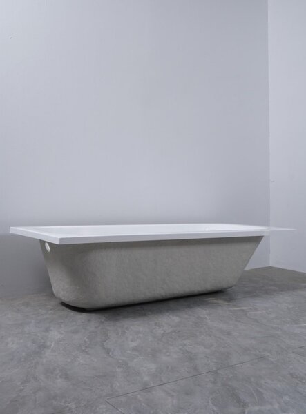 Erga Pureline-O, cadă de baie 1500x700x400 mm fără picioare, alb lucios, ERG-V07-PURELINE-O-150x070-WH