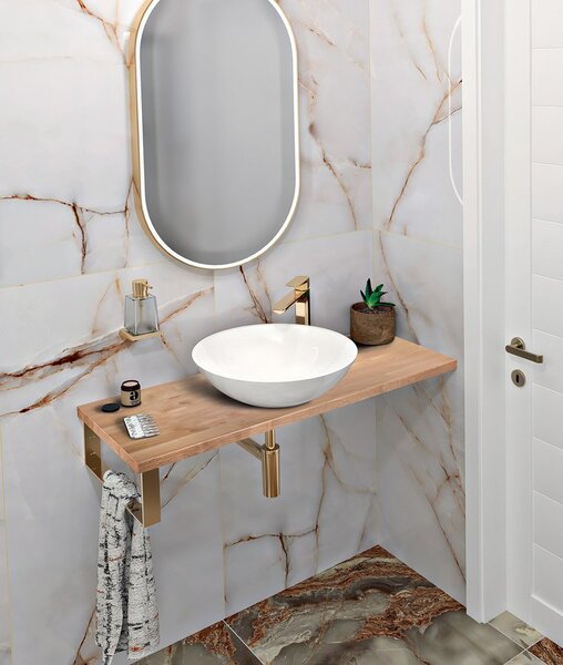 Sapho Sapho, placă WOODY 800x28x500mm, stejar natural masiv, WD080-70