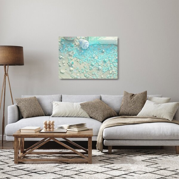 Tablou pe sticlă - Atmosfera de litoral în nuanțe turcoaz (70x50 cm)