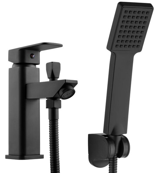 Erga Lucco, baterie lavoar cu set de duș manual, negru mat, ERG-YKA-BW.LUCCO-BLK