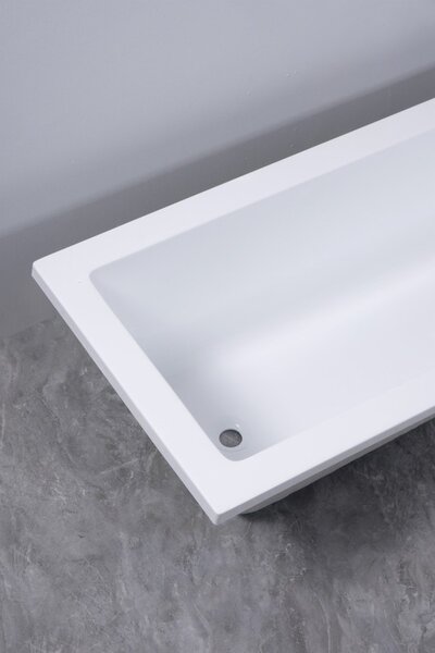 Erga Pureline-S, cadă de baie 1400x700x400 mm fără picioare, alb lucios, ERG-V07-PURELINE-S-140x070-WH