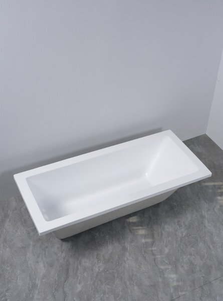 Erga Pureline-S, cadă de baie 1400x700x400 mm fără picioare, alb lucios, ERG-V07-PURELINE-S-140x070-WH