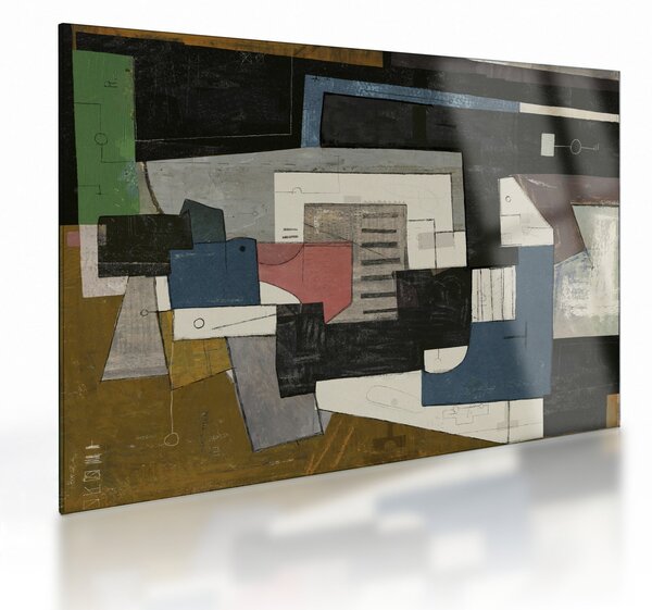 Tablou pe sticlă - Abstracție cubism (70x50 cm)