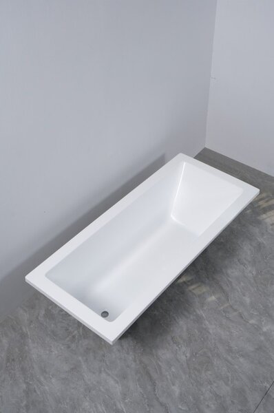 Erga Pureline-S, cadă de baie 1400x700x400 mm fără picioare, alb lucios, ERG-V07-PURELINE-S-140x070-WH