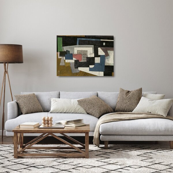 Tablou pe sticlă - Abstracție cubism (70x50 cm)