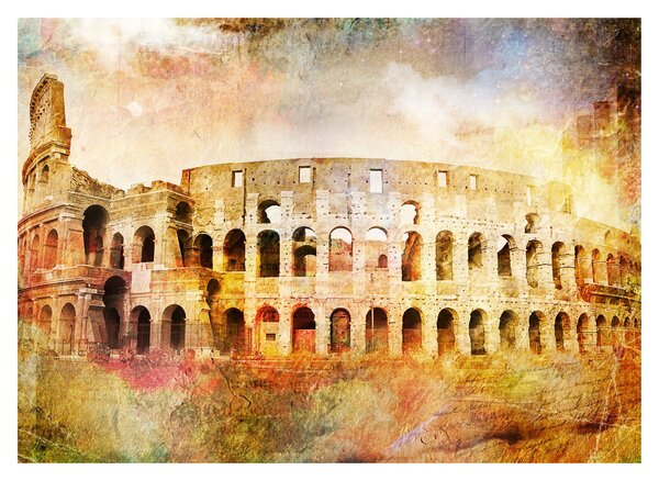 Tablou pe sticlă - Pictură digitală, Colosseum, Roma, Italia (70x50 cm)