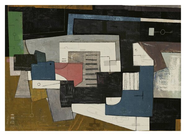 Tablou pe sticlă - Abstracție cubism (70x50 cm)