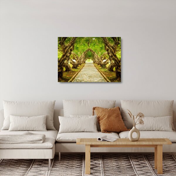 Tablou pe sticlă - Tunel viu din plumeria (70x50 cm)