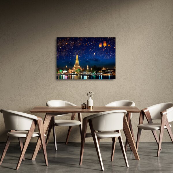 Tablou pe sticlă - Lampioane norocului, Bangkok (70x50 cm)
