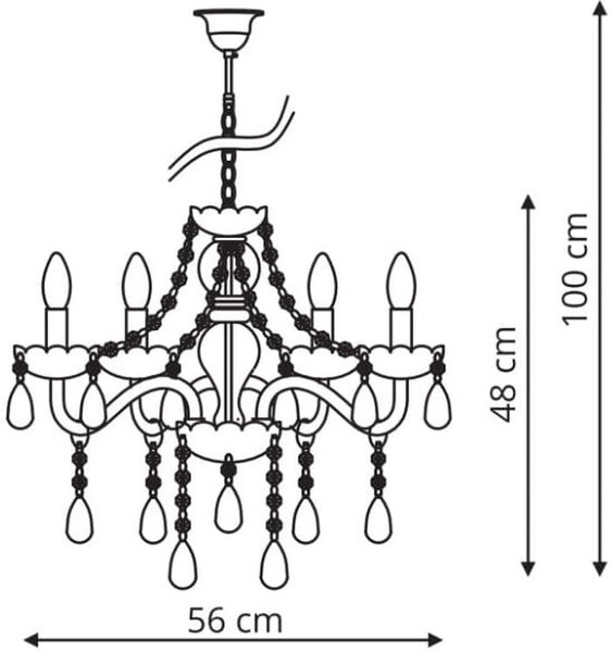 Light Prestige Cristallo lampă suspendată 5x60 W transparent LP-2940/5P