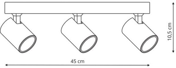 Light Prestige Snow lampă de tavan 3x50 W negru-auriu LP-731/3WGD