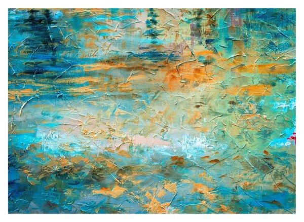 Tablou pe sticlă - Abstract albastru (70x50 cm)