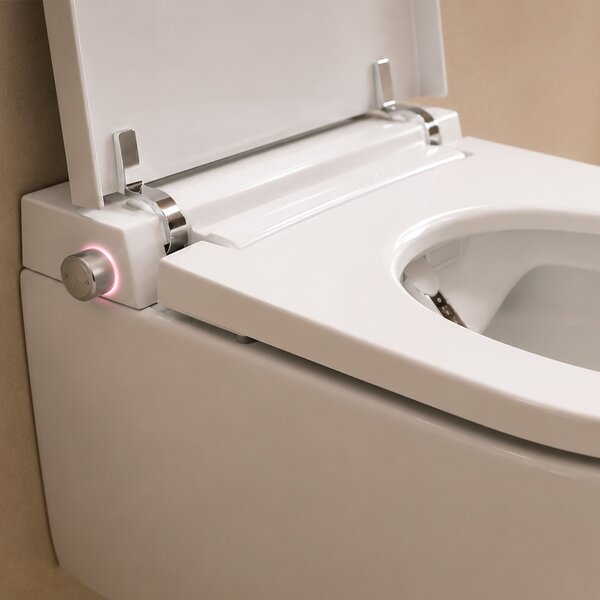 Mereo, WC Mereo cu bideu electronic integrat, FĂRĂ RAND, 592x380x430 cm, ceramic, cu scaune incluse, MER-VSD110S2