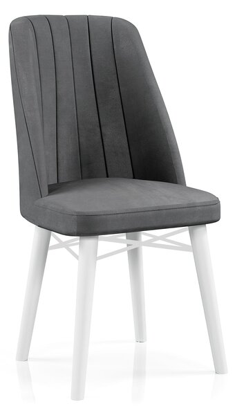 Babyface Madrid Set Masa Extensibila 80 x 130-170 cm si Scaune 6 Bucati Gri Antracit