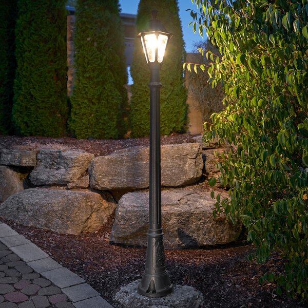 Fumagalli IP55 - lampă LED pe stâlp Artu Rut-rez apă de mare, Negru, Plastic, Felinar