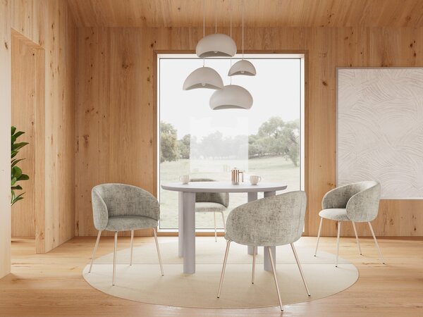 MAZZONI EXPORT CLARA Bej (țesătură Juto 4)/picioare bej-gri (cașmir) - SCAUN MODERN ADÂNC TAPIȚAT PENTRU SALON/LIVING/BIROU LOFT