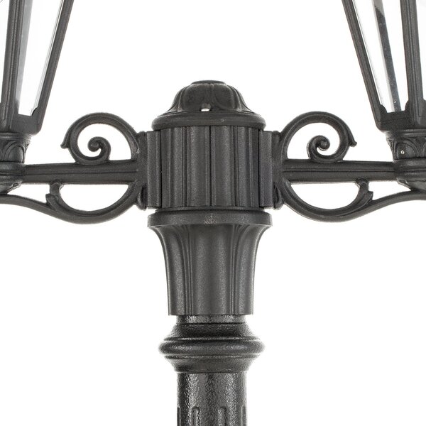 Fumagalli Lampă LED pe stâlp Ricu Bisso/Rut 2fl 2700K negru, Negru, Plastic, Antichitate