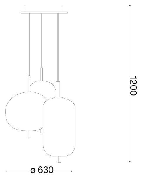 Ideal Lux - lustru LED suspendat pe cablu UMILE LED/55W/230V diametru 63 cm CRI 90 alamă/albă
