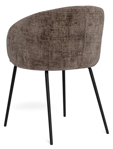 MAZZONI EXPORT CLARA Maro Stins (țesătură Juto 24)/picioare negre - SCAUN MODERN ADÂNC TAPIȚAT PENTRU SALON/LIVING/BIROU LOFT