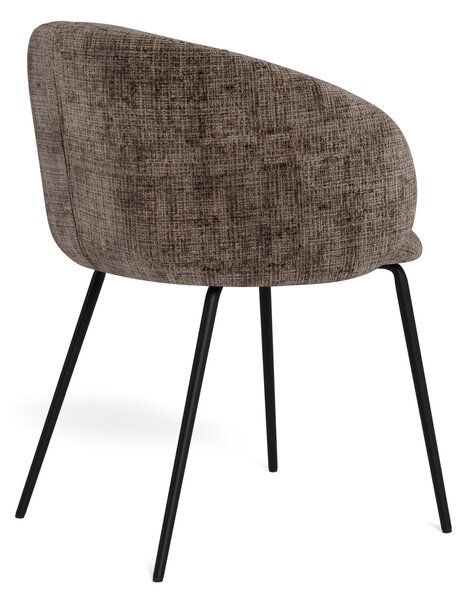 MAZZONI EXPORT CLARA Maro Stins (țesătură Juto 24)/picioare negre - SCAUN MODERN ADÂNC TAPIȚAT PENTRU SALON/LIVING/BIROU LOFT