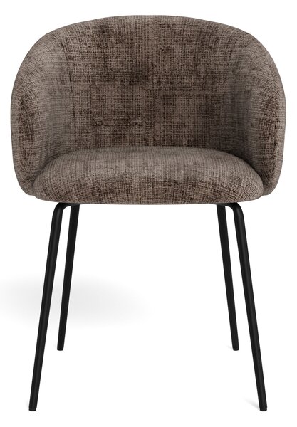MAZZONI EXPORT CLARA Maro Stins (țesătură Juto 24)/picioare negre - SCAUN MODERN ADÂNC TAPIȚAT PENTRU SALON/LIVING/BIROU LOFT