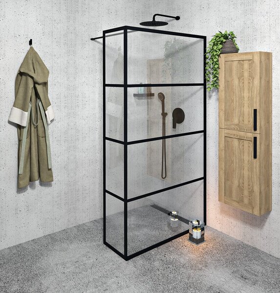 Gelco Gelco, paravan de dus CURE BLACK 700 mm, sticla transparenta, CB70