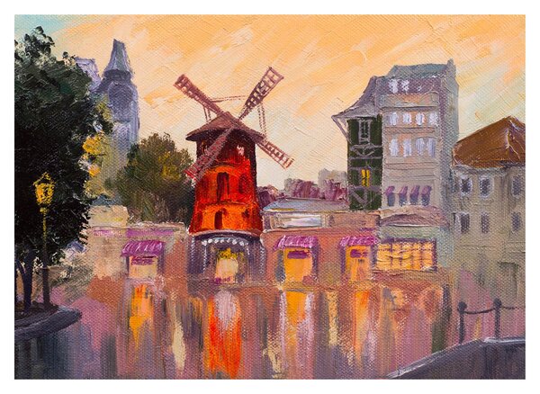 Tablou pe sticlă - Moulin rouge, Paris, Franța (70x50 cm)