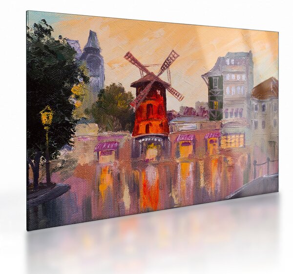 Tablou pe sticlă - Moulin rouge, Paris, Franța (70x50 cm)