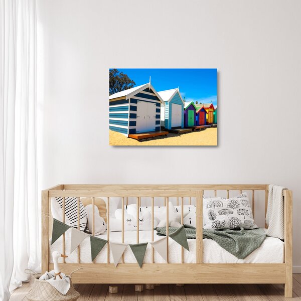 Tablou pe sticlă - Plaja Brighton, Melbourne, Australia (70x50 cm)