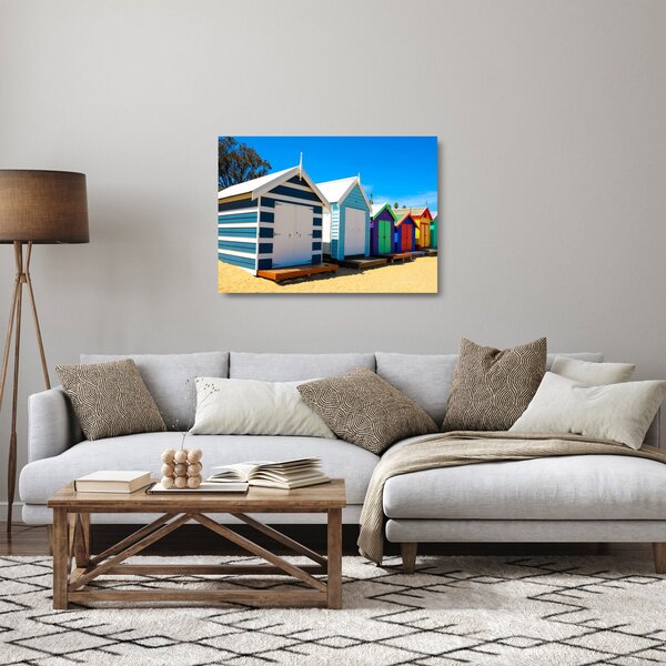 Tablou pe sticlă - Plaja Brighton, Melbourne, Australia (70x50 cm)