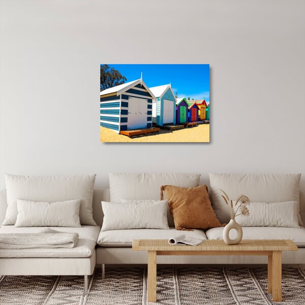 Tablou pe sticlă - Plaja Brighton, Melbourne, Australia (70x50 cm)