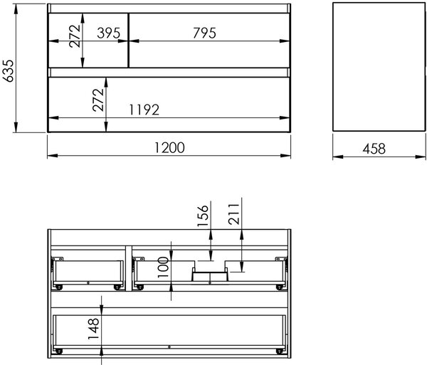 Elita Split dulap 120x45.8x63.5 cm sub chiuveta pe perete verde RE012005157010