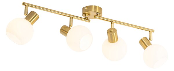 Spot luminos inteligent de tavan auriu cu sticlă opală 4 lumini reglabil incl. 4 Wifi P45 - Anouk