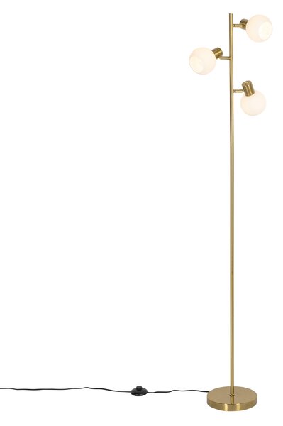 Lampă de podea aurie cu sticlă opală reglabilă cu 3 lumini - Anouk