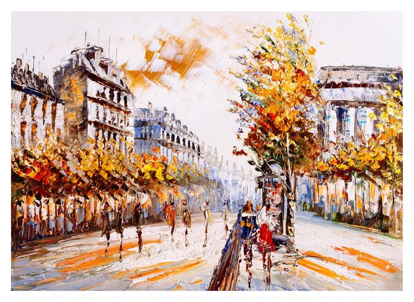 Tablou pe sticlă - Strada din Paris (70x50 cm)